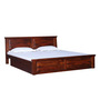 Stanfield Solid Wood Queen Size Bed With Drawer Storage In Honey Oak Finish