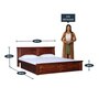 Stanfield Solid Wood Queen Size Bed With Drawer Storage In Honey Oak Finish