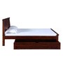 Stanfield Solid Wood Queen Size Bed With Drawer Storage In Honey Oak Finish