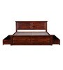 Stanfield Solid Wood Queen Size Bed With Drawer Storage In Honey Oak Finish