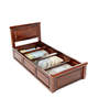 Stanfield Sheesham Wood Single Bed With Box Storage In Honey Oak Finish