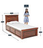 Stanfield Sheesham Wood Single Bed With Box Storage In Honey Oak Finish