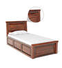 Stanfield Sheesham Wood Single Bed With Box Storage In Honey Oak Finish