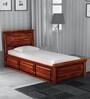 Stanfield Sheesham Wood Single Bed With Box Storage In Honey Oak Finish