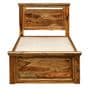 Stanfield Sheesham Wood Single Bed With Box Storage In Rustic Teak Finish