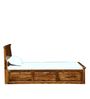 Stanfield Sheesham Wood Single Bed With Box Storage In Rustic Teak Finish
