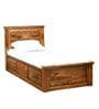 Stanfield Sheesham Wood Single Bed With Box Storage In Rustic Teak Finish