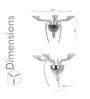 Stanford Triple Arm Crystal Wall Light With Clear Glass & Chrome Finish Modern Decorative Wall Lamp For Bedroom, Living Room & Hallway (Led Compatible)