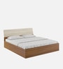 Stanley Queen Size Bed in Exotic Teak and Light Oak Finish with Box Storage