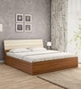Stanley Queen Size Bed in Exotic Teak and Light Oak Finish with Box Storage