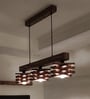 Star 3 Lights Brown Solid Wood Linear Chandelier Cluster Hanging Light