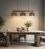 Star 3 Lights Brown Solid Wood Linear Chandelier Cluster Hanging Light