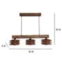Star 3 Lights Brown Solid Wood Linear Chandelier Cluster Hanging Light
