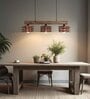 Star 3 Lights Brown Solid Wood Linear Chandelier Cluster Hanging Light
