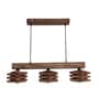 Star 3 Lights Brown Solid Wood Linear Chandelier Cluster Hanging Light