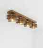 Star 4 Lights Brown Solid Wood Flush Mounted Ceiling Light