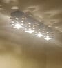 Star 4 Lights Brown Solid Wood Flush Mounted Ceiling Light
