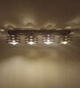 Star 4 Lights Brown Solid Wood Flush Mounted Ceiling Light