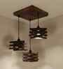 Star Brown Solid Wood  Cluster Hanging Light
