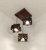 Star Brown Solid Wood  Cluster Hanging Light