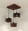 Star Brown Solid Wood  Cluster Hanging Light
