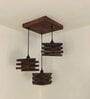 Star Brown Solid Wood  Cluster Hanging Light