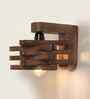 Star Brown Solid Wood Wall Sconces