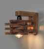 Star Brown Solid Wood Wall Sconces