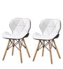 Star Leatherette Iconic Chairs in White & Black Colour