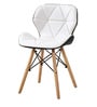 Star Leatherette Iconic Chairs in White & Black Colour