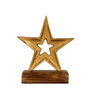 Star Aluminium Showpiece With Wooden Base