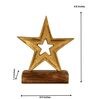 Star Aluminium Showpiece With Wooden Base