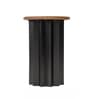 Star Side Table Exotic Teak In Matte Black Finish