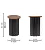Star Side Table Exotic Teak In Matte Black Finish