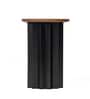 Star Side Table Exotic Teak In Matte Black Finish