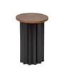 Star Side Table Exotic Teak In Matte Black Finish