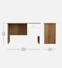 Star Writing Table in Lyon Teak & White Colour