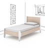 Stargazer Single Bed in Pearly White Finish
