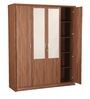 Stark 4 Door Wardrobe in Walnut Finish with Mirror