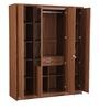 Stark 4 Door Wardrobe in Walnut Finish with Mirror