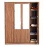 Stark 4 Door Wardrobe in Walnut Finish with Mirror