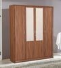 Stark 4 Door Wardrobe in Walnut Finish with Mirror