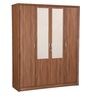 Stark 4 Door Wardrobe in Walnut Finish with Mirror