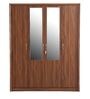 Stark 4 Door Wardrobe in Walnut Finish with Mirror