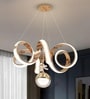Starlic 100 cm Modern LED Ceiling Chandelier | Height Adjustable Designer Wave Light with Globe | 3 Light Modes | Luxury Hanging Ceiling Lamp for Living Room, Dining, Bedroom & Office D cor
