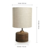 Starlight White Cotton Shade Table Lamp With Brown Base