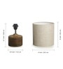 Starlight White Cotton Shade Table Lamp With Brown Base