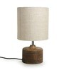 Starlight White Cotton Shade Table Lamp With Brown Base