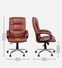 Stars Canopus High Back Office Chair With Cushioned Seat In Brown Colour