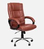 Stars Canopus High Back Office Chair With Cushioned Seat In Brown Colour